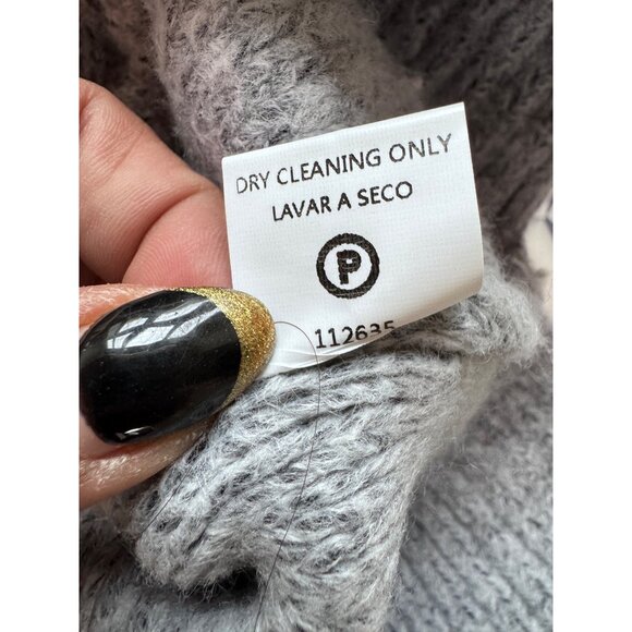 Staccato Gray Cable Knit Sweater W/ White Buttoned Sleeves M - Picture 8 of 9